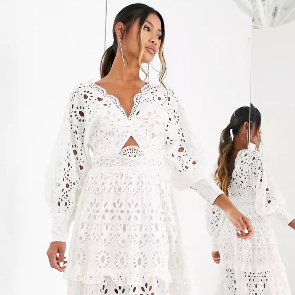 ASOS EDITION White Lace Midi Dress - New With Tags - Sz 4